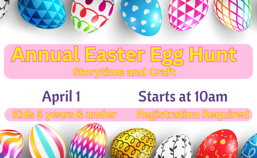 Annual Easter Egg Hunt on April 1, 2026 at 10am